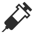 Illustration of a half-full medical syringe