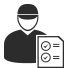Illustration of a security officer with a checklist