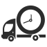 Illustration of a cargo truck carrying a large clock