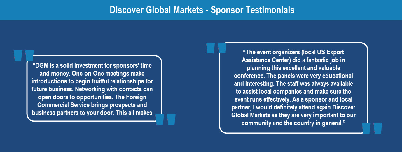 discover global markets sponsor testimonials