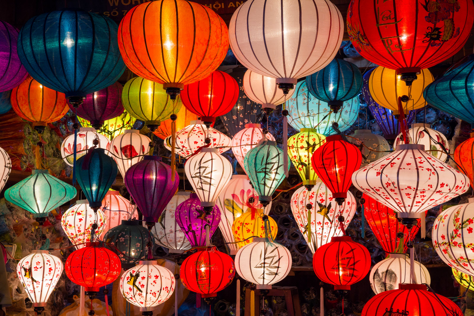 Image of Lanterns in an Asian Market