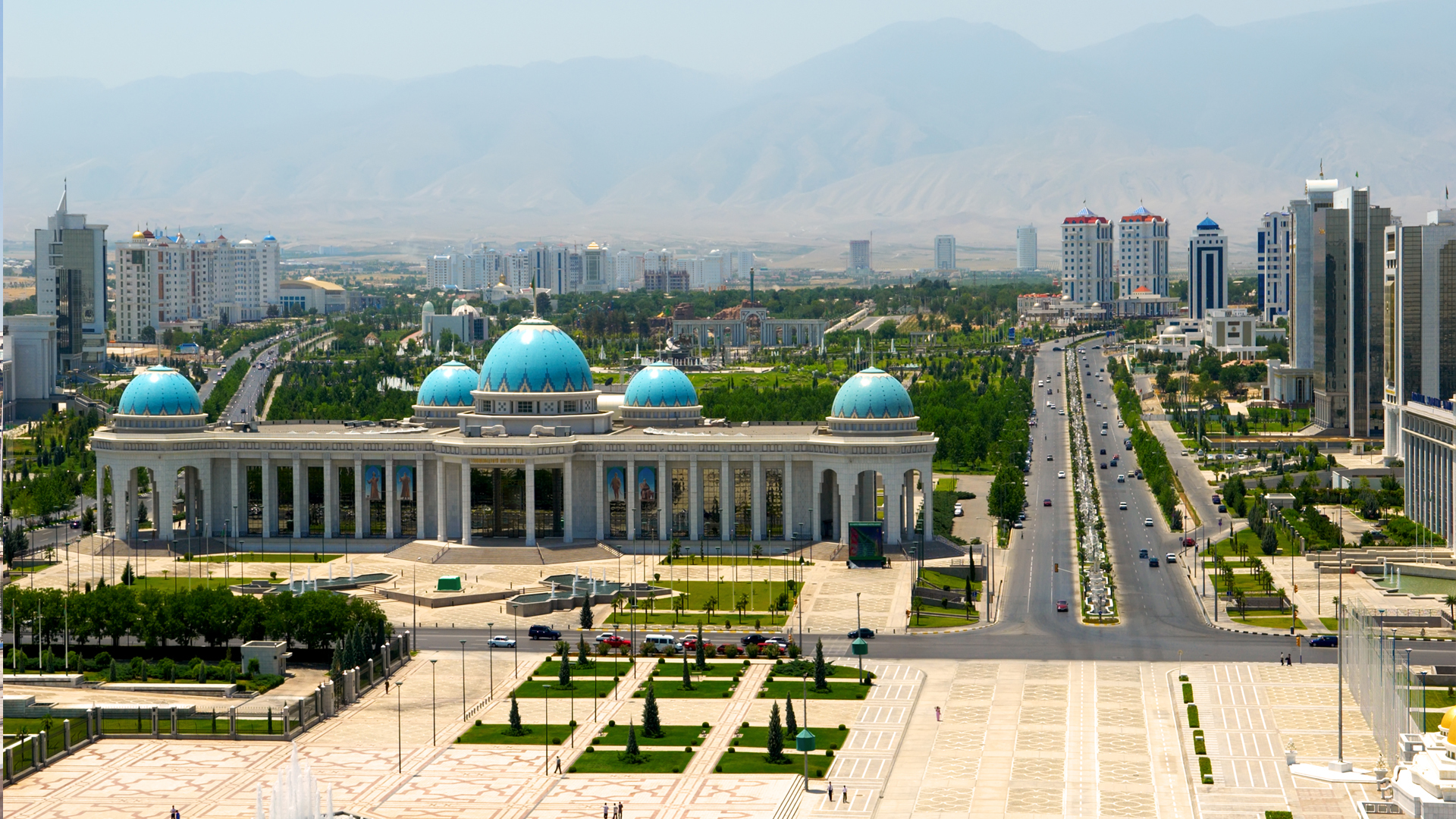 Skyline of Ashgabat Turkmenistan