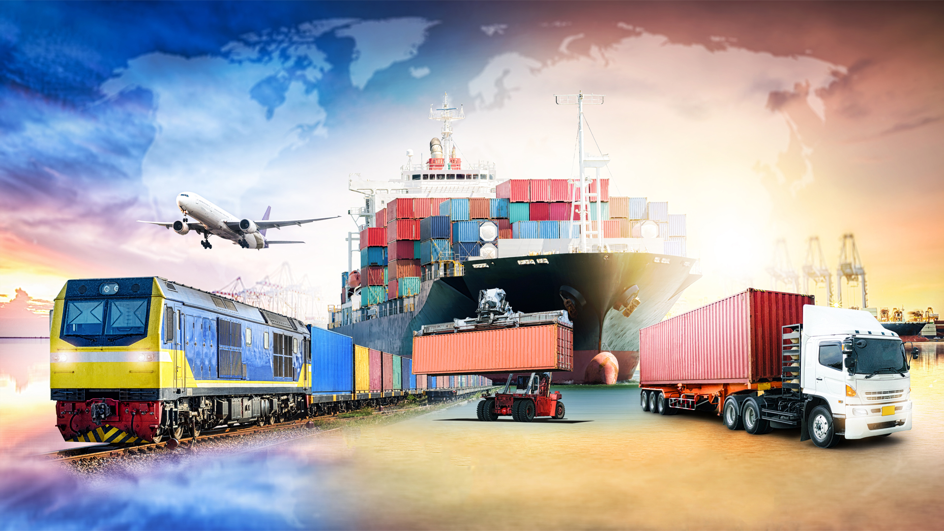 Global Business Logistics Import Export Background Image