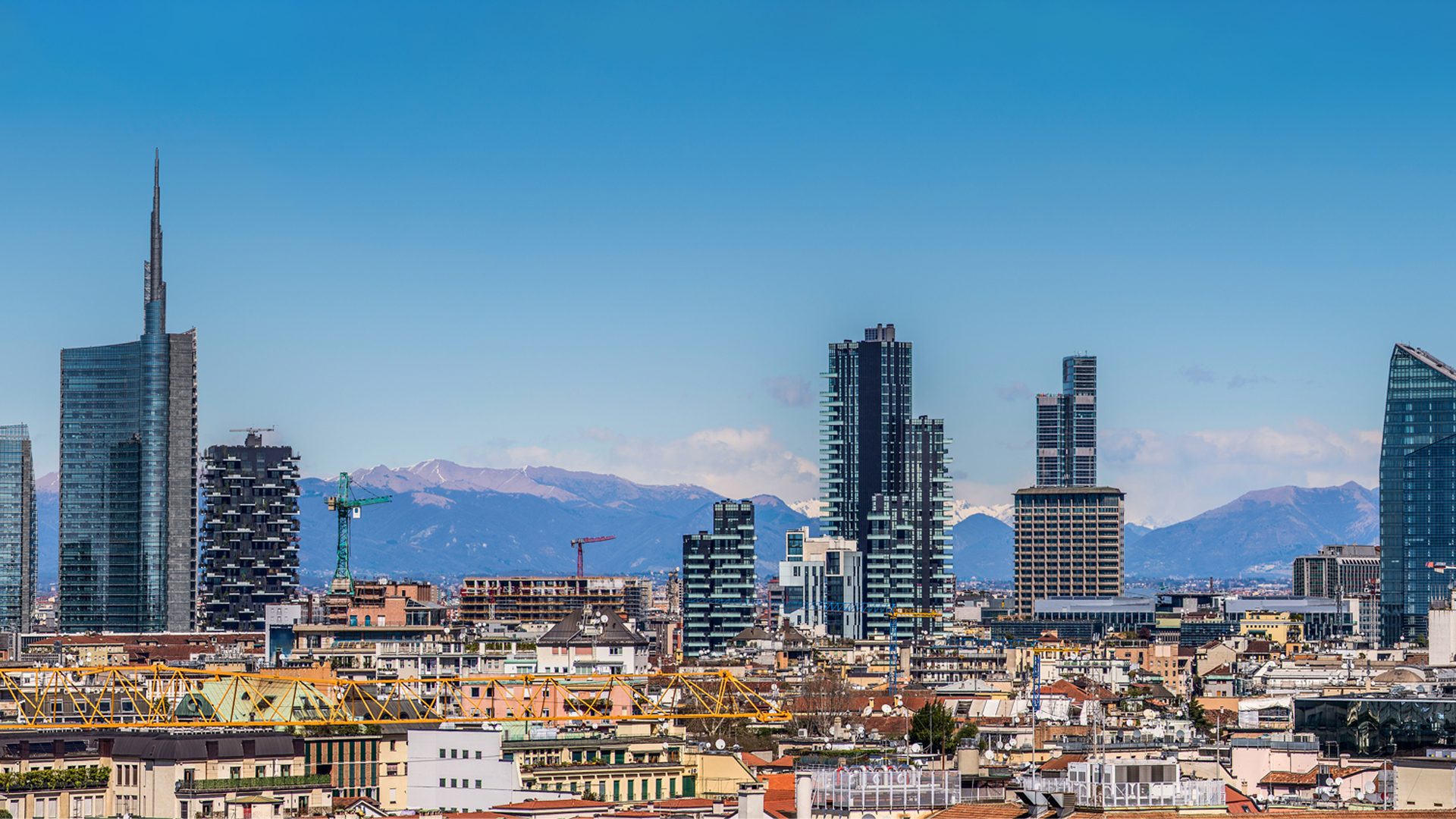 Milan City Italy Panoramic View of New Skyline Image