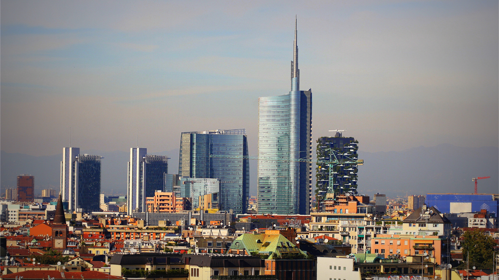Milan skyline with modern skyscrapers in Porto Nuovo business district, Italy Image