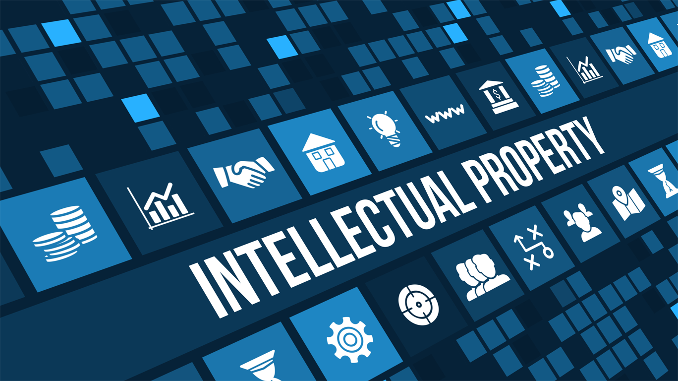 Intellectual property icons with text