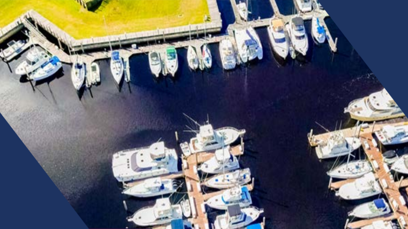 Pleasure boats at a marina