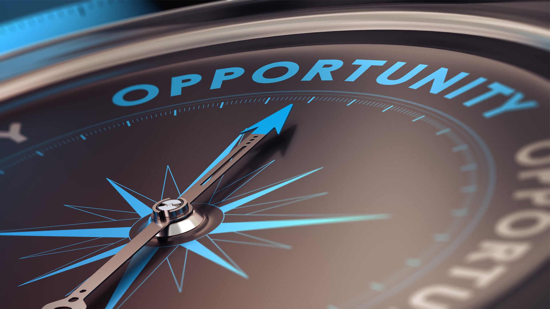 Compass arrow pointing to the word opportunity vector Image