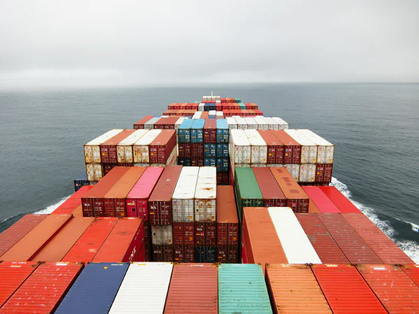 View of a cargo ship on the water