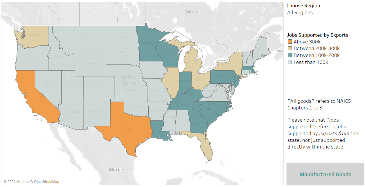 Jobs Supported by State Exports