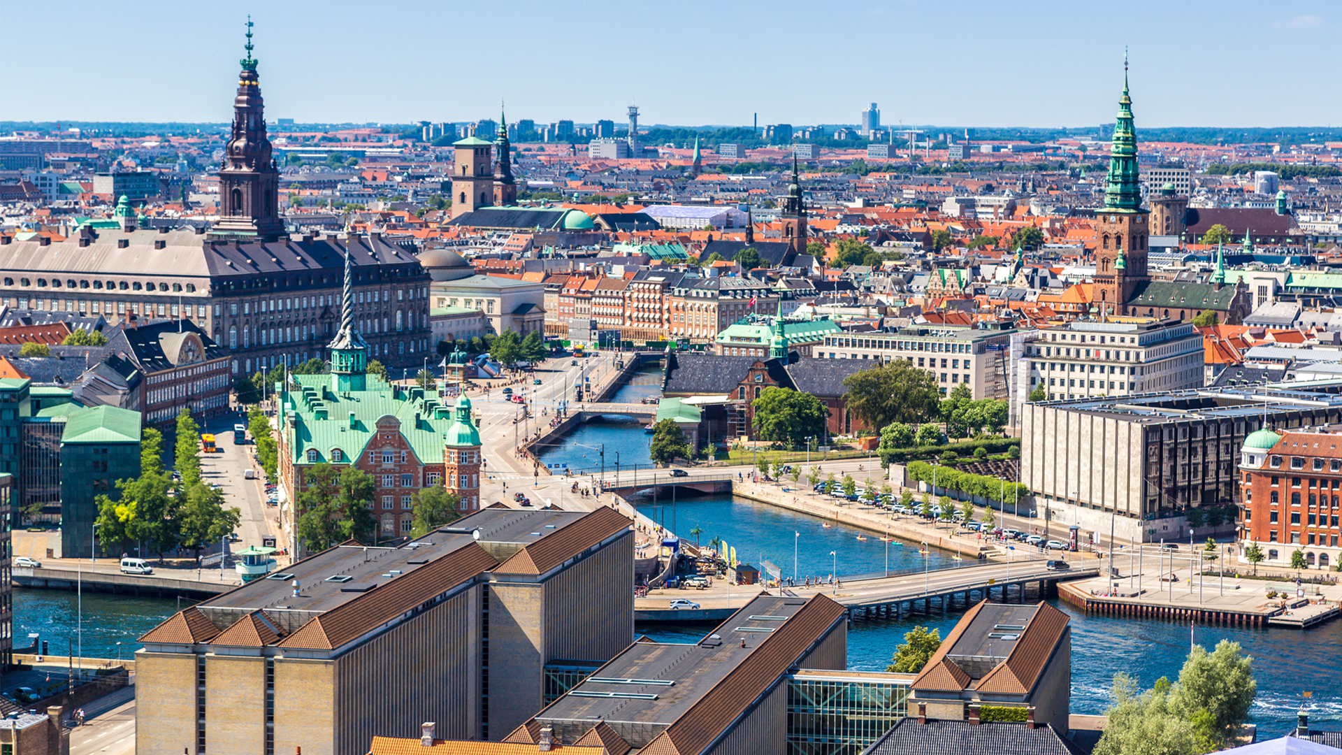 Copenhagen, Denmark City Arial view during the mid day Image