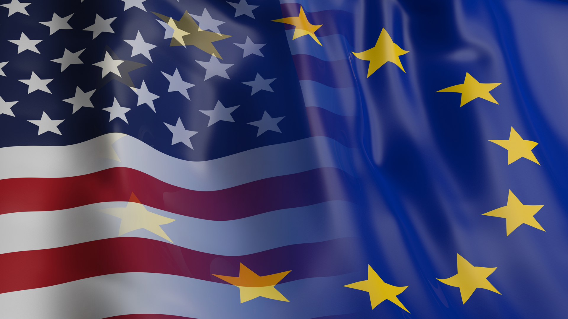 EU and USA flag. 3d illustration