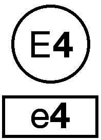 e4 Circle Symbol for Vehicle Lights