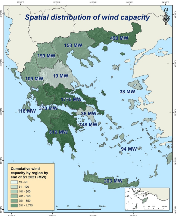 Greece 2 - Spatial Distribution of Wind Energy