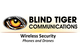 Blind Tiger Communications Logo with black text and a tiger eye to the left of the graphic