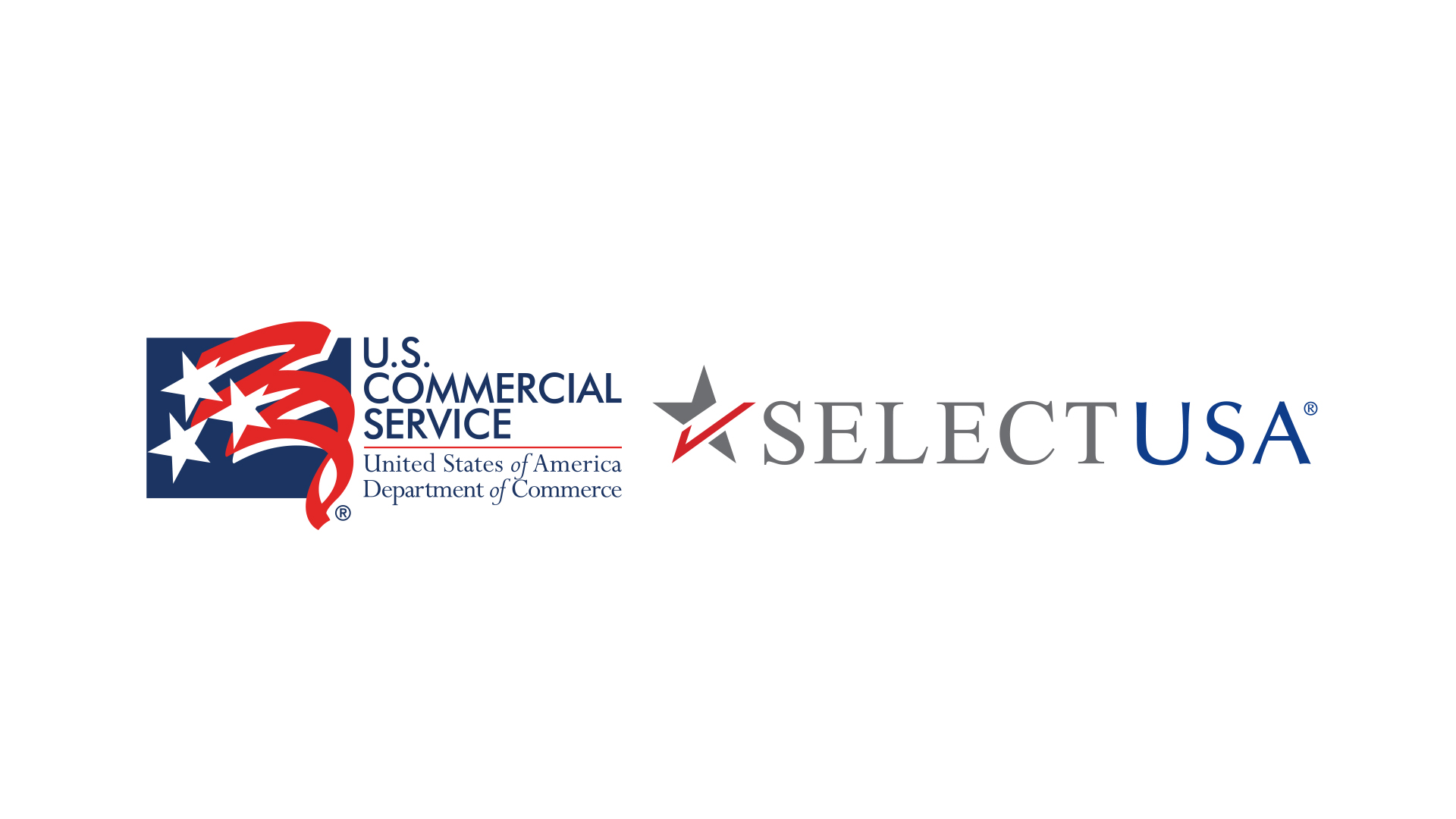 The full color Commercial Service logo and the Select USA logo on a white background