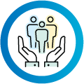 icon with graphic of people in hands