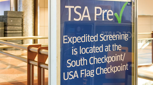 sign at airport for TSA Pre-check