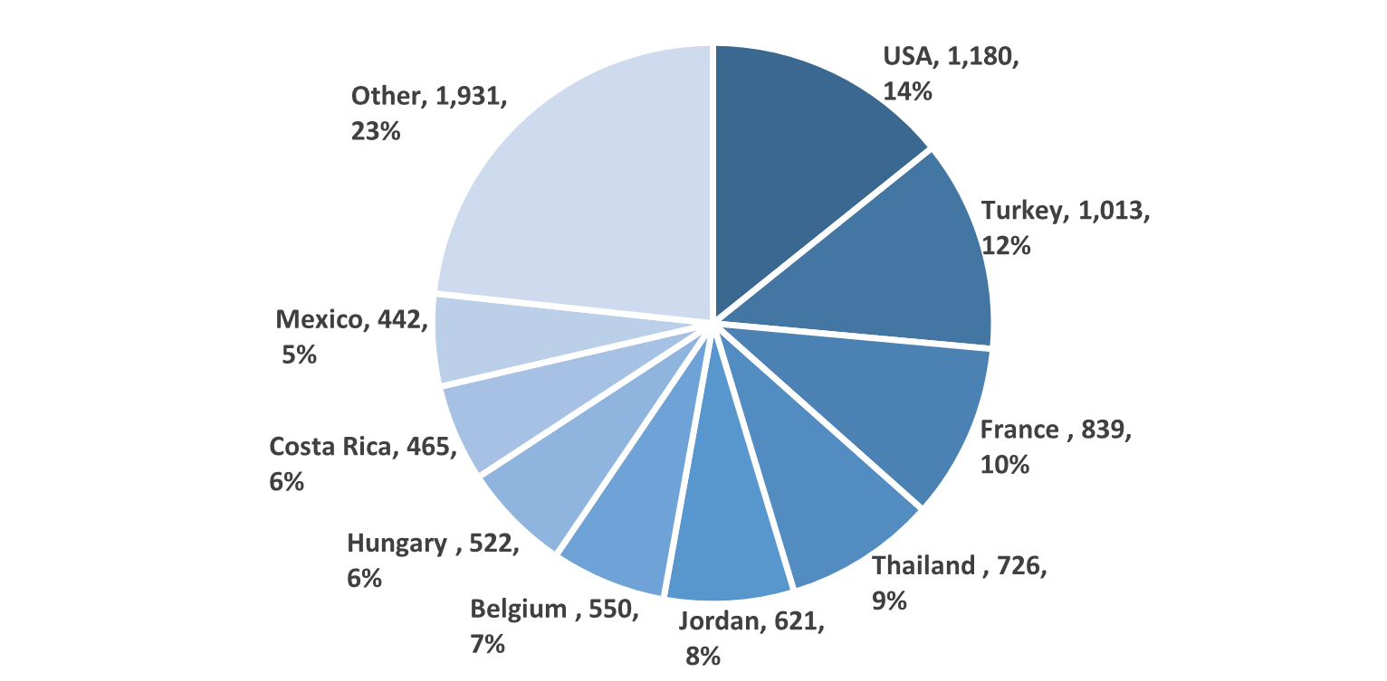 Figure 2. Destinations Where International Medical Tourists Were Spending the Most in 2019 