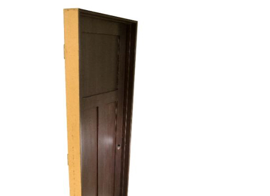 Brown door on white background