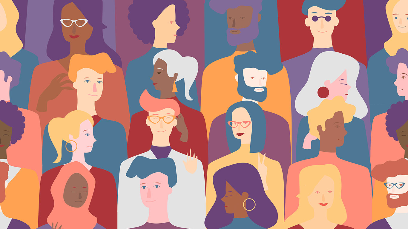 abstract illustration of diverse people