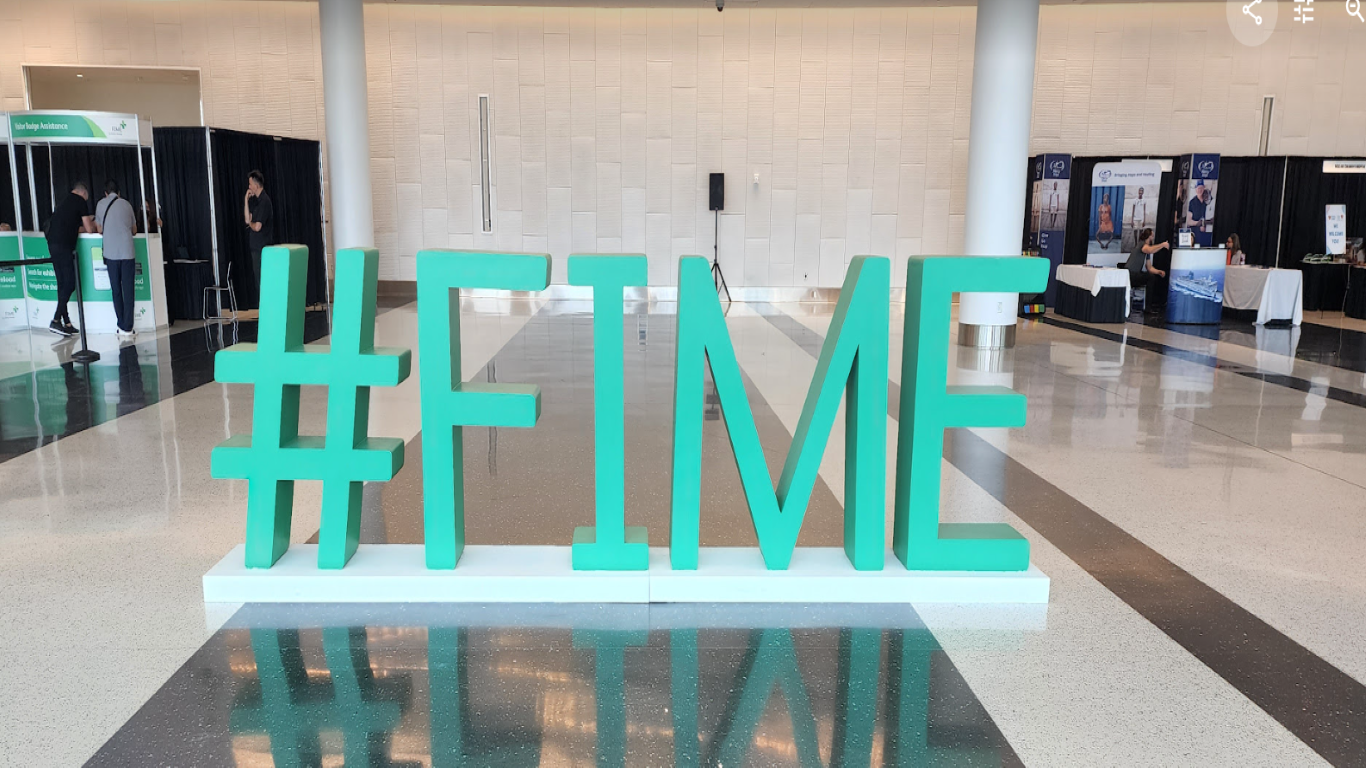 FIME Hashtag displayed at 2022 Tradeshow