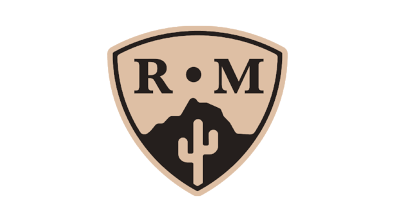 desert scene of a cactus and a moon with the letters "R" and "M"