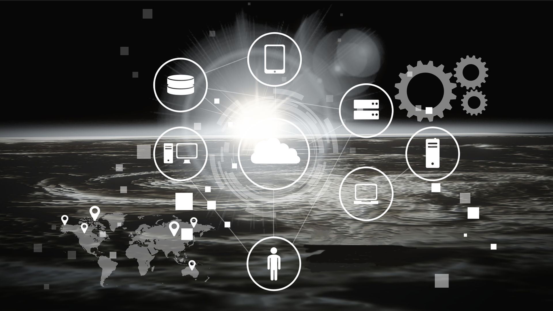 Image with technology icons