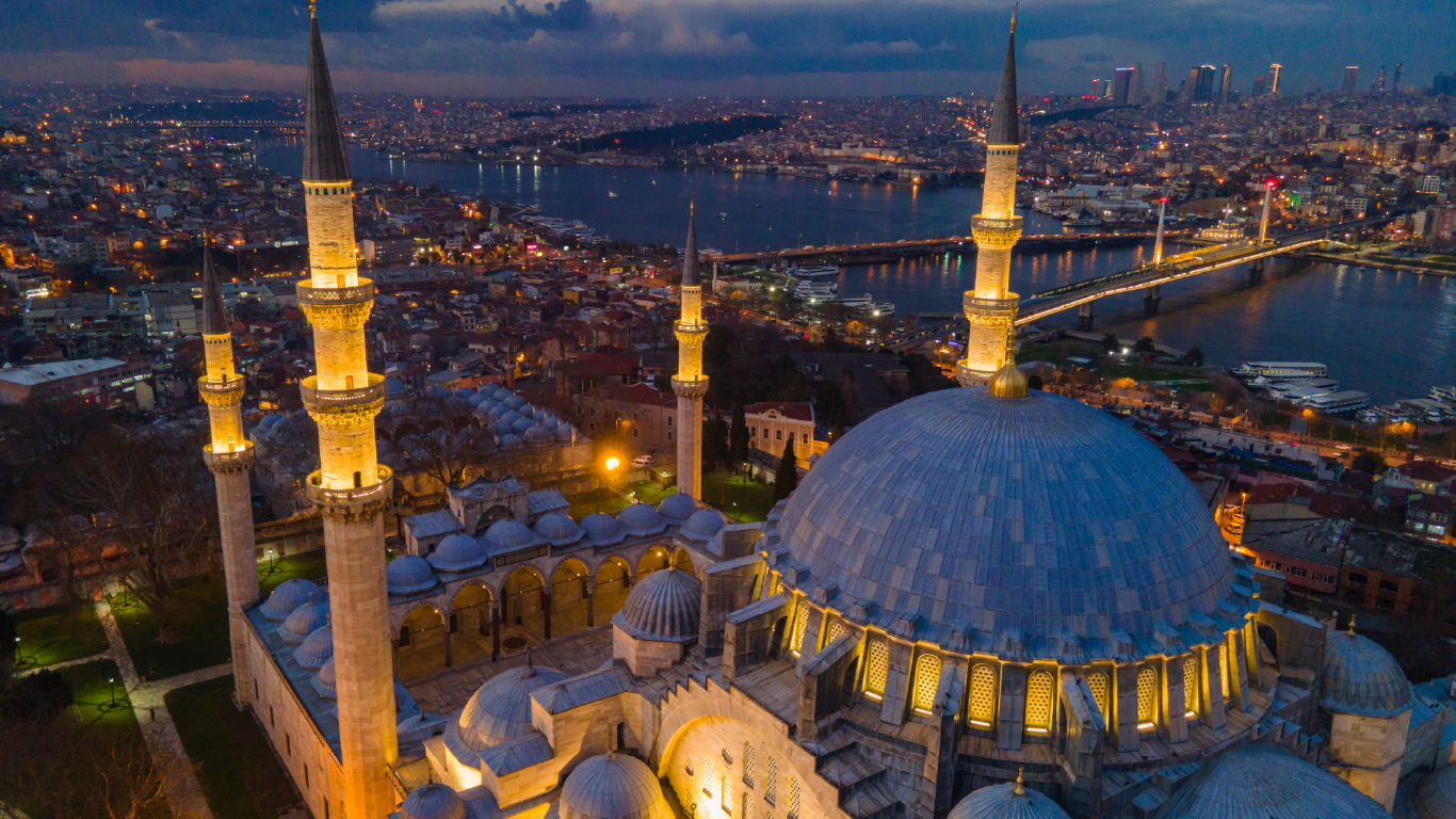 Istanbul skyline at night