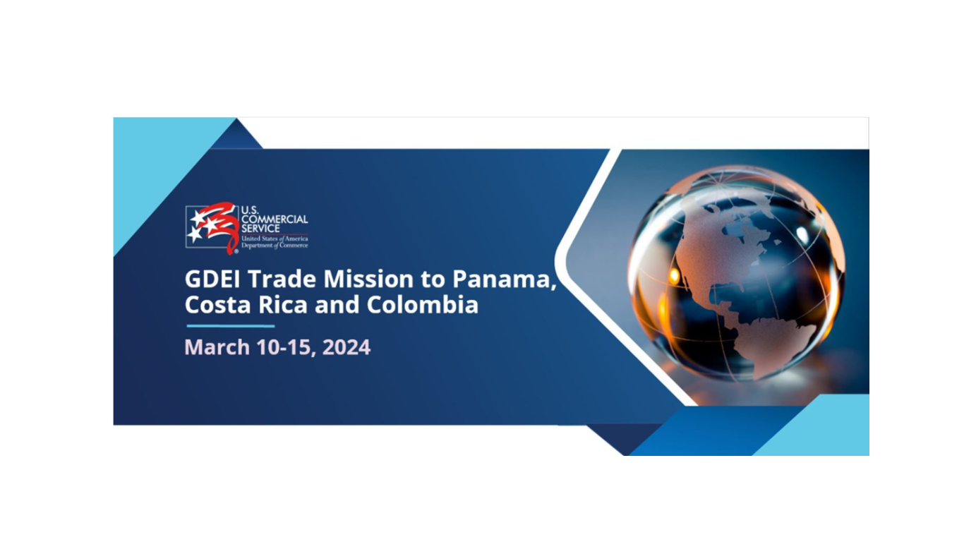 GDEI Trade Mission to Panama Costa Rica and Colombia with image of globe