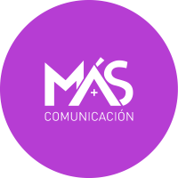Image with MAS Comunicacion logo fuchsia circle and white letters