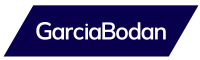 Image with Garcia Bodan Logo Blue Background and White Letters