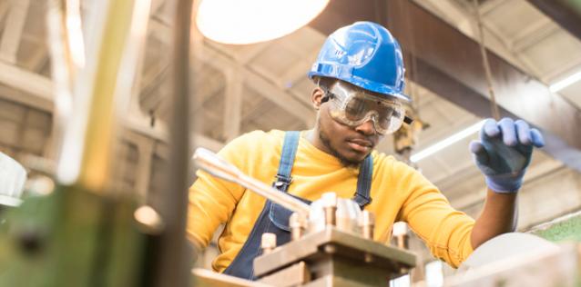 Man in hard hat working
