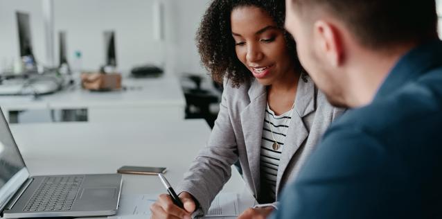 Image of two people meeting