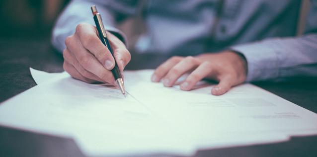 Person signing document