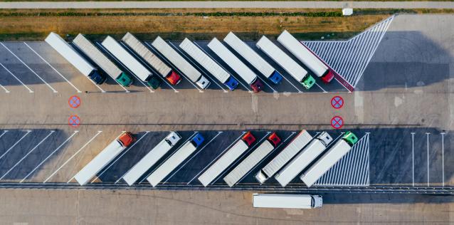 Image of trucks in bay