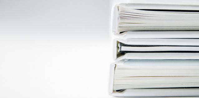 EC Card stack of binders