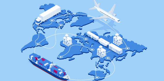 Global Export World Map Illustration