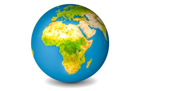 Globe focused on the continent of Africa