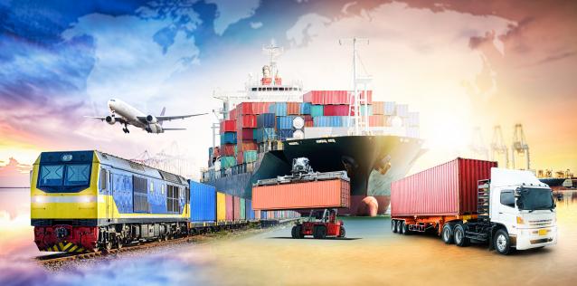 Global business logistics import export background and container cargo freight ship transport concept Image