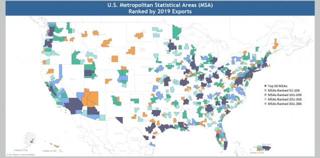 MSAs Ranked by 2019 Goods Exports