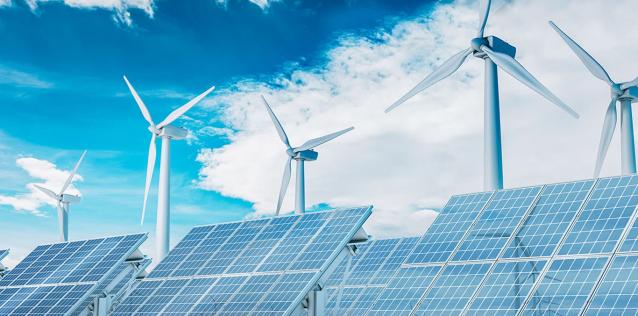 Renewable Energy Solar Panels Windmills