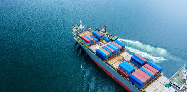 cargo containers logistics business transportation by ship flight open sea service Image 