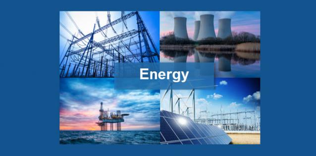 Images of electric, nuclear, solar, and wind power