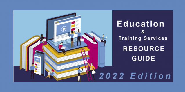 Education icons with text for the Education and Training Services Resource Guide