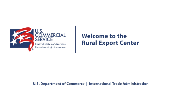 Welcome to the Rural Export Center CS Blue title text and CS logo
