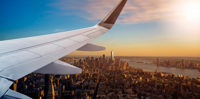 view from an airplane in flight 