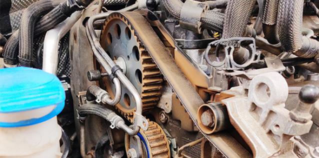 close up of car engine