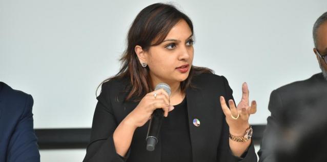Female speaker at Arab Health Trade Show