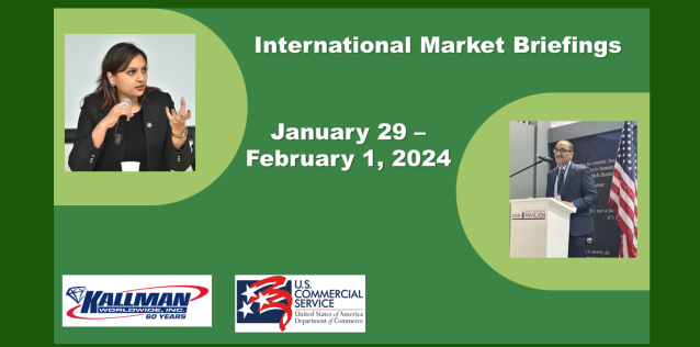 Green background with Arab Health Market Briefing Details
